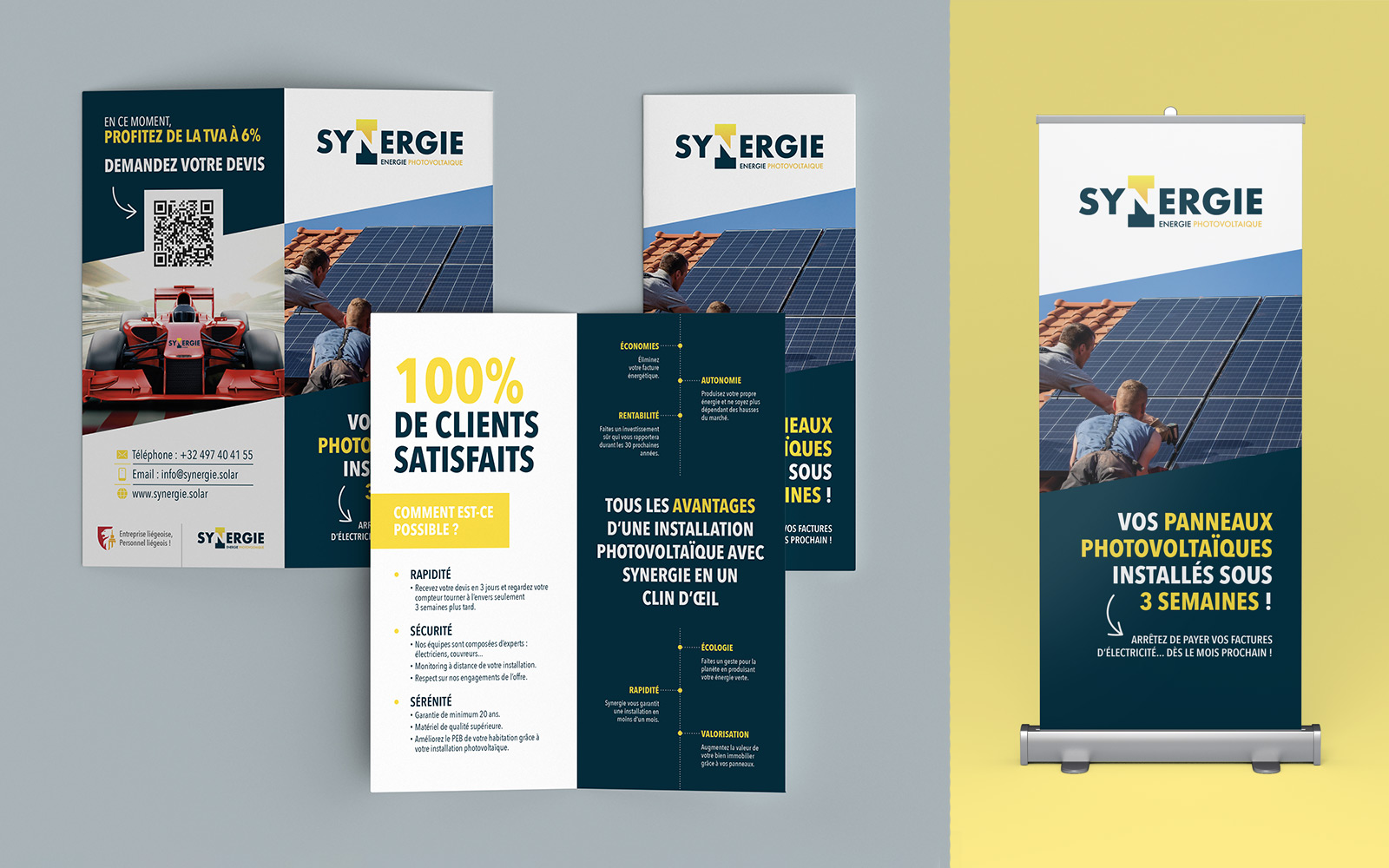 Conception graphique d'un dépliant et d'un roll-up